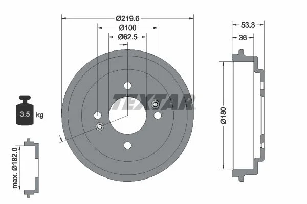 Zavorni boben TEXTAR 94044400