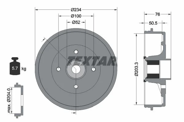Zavorni boben TEXTAR 94045000