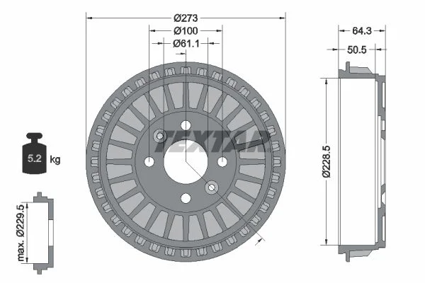Zavorni boben TEXTAR 94046100