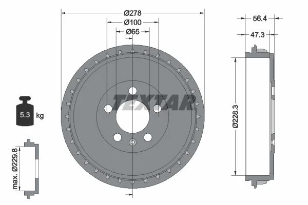 Zavorni boben TEXTAR 94046300