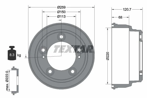 Zavorni boben TEXTAR 94046600