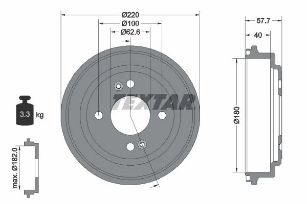 Zavorni boben TEXTAR 94047000