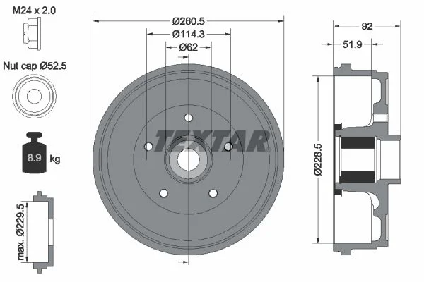 Zavorni boben TEXTAR 94047500