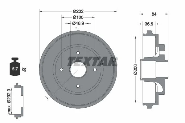 Zavorni boben TEXTAR 94049400
