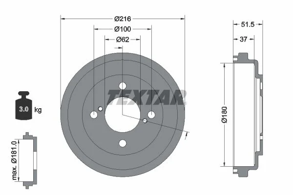Zavorni boben TEXTAR 94049600