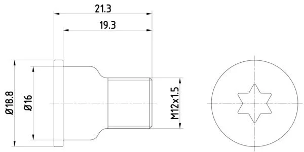 Vijak, zavorni kolut TEXTAR TPM0005