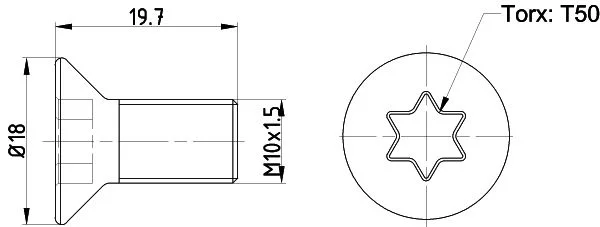 Vijak, zavorni kolut TEXTAR TPM0016