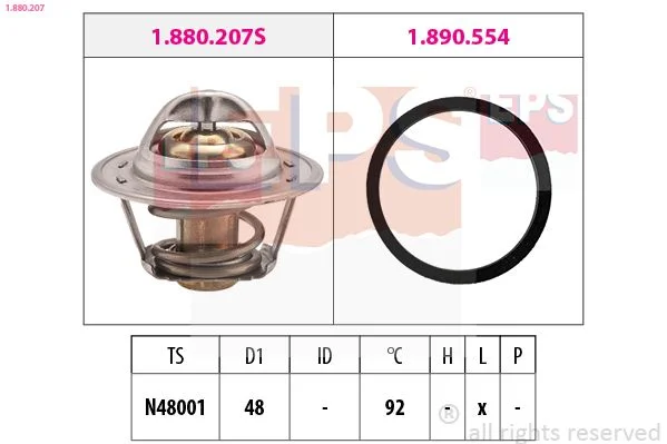 Thermostat, coolant EPS 1.880.207
