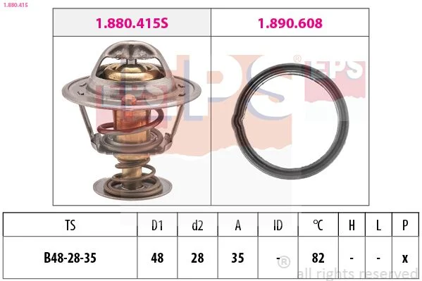 Thermostat, coolant EPS 1.880.415