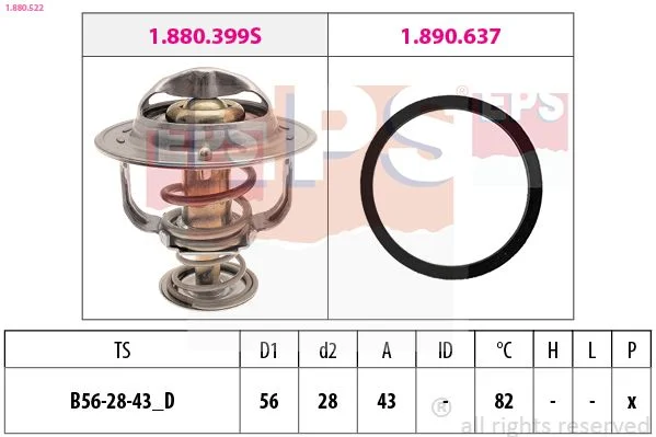 Thermostat, coolant EPS 1.880.522