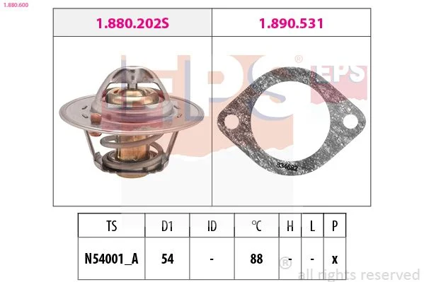 Thermostat, coolant EPS 1.880.600