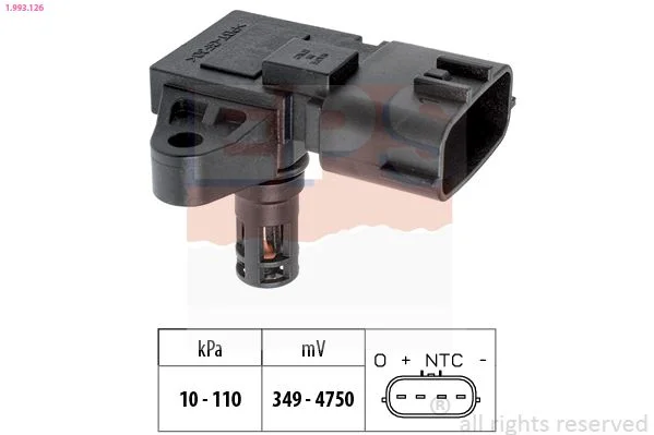Senzor zračnega tlaka, prilagajanje nadmorske višine EPS 1.993.126