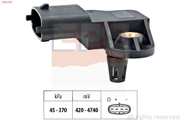 Senzor zračnega tlaka, prilagajanje nadmorske višine EPS 1.993.167