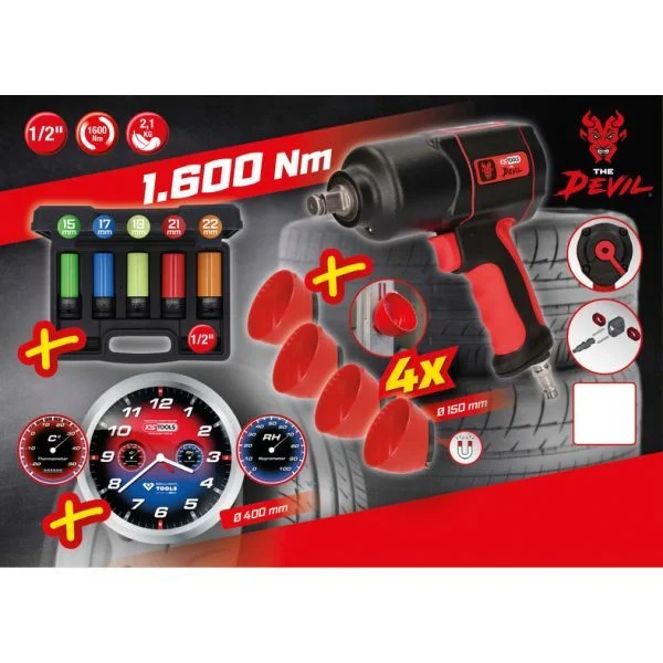 Komplet udarnih ključev (s stisnjenim zrakom) KS TOOLS 515.1205