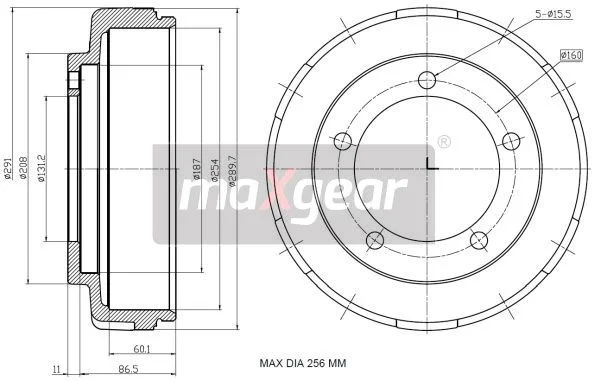 Zavorni boben MAXGEAR 19-2305