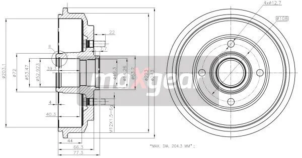 Zavorni boben MAXGEAR 19-2316