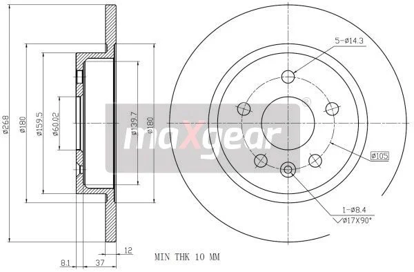 Zavorni disk MAXGEAR 19-2333