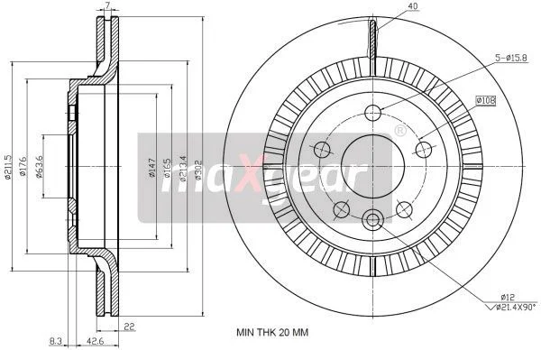 Zavorni disk MAXGEAR 19-2335