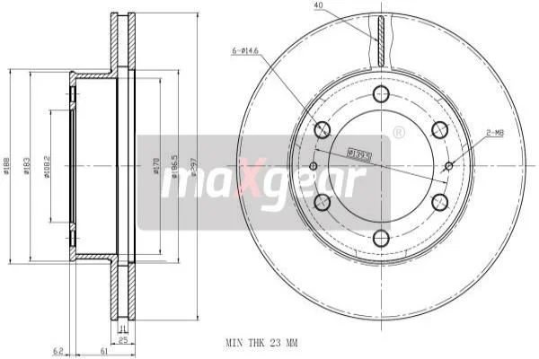 Zavorni disk MAXGEAR 19-2350