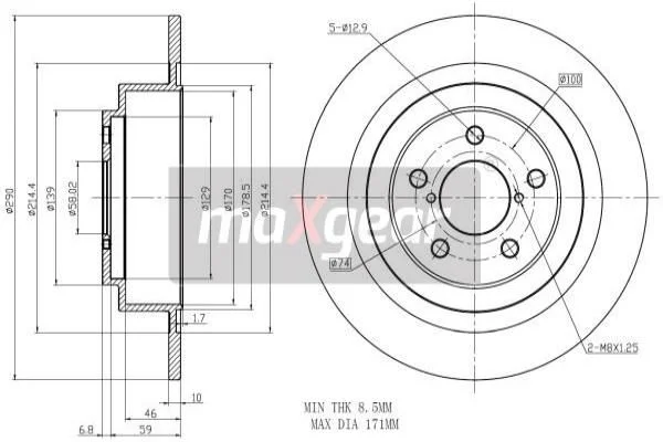 Zavorni disk MAXGEAR 19-2357