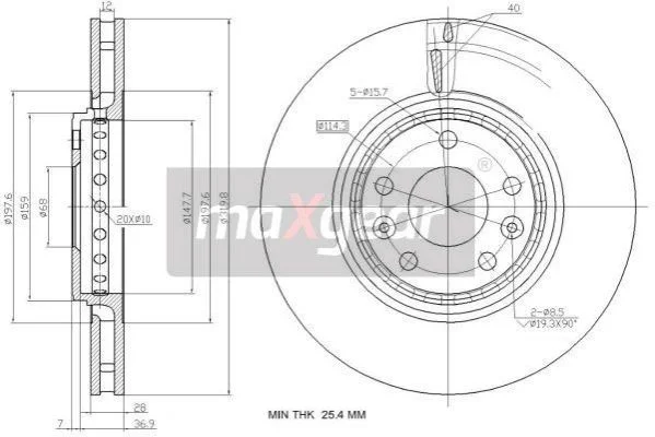 Zavorni disk MAXGEAR 19-2363
