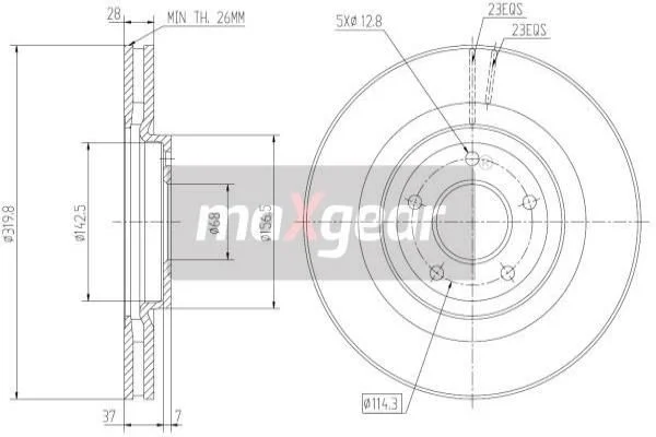 Brake Disc MAXGEAR 19-2364