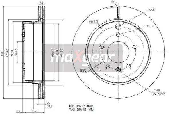 Zavorni disk MAXGEAR 19-2370