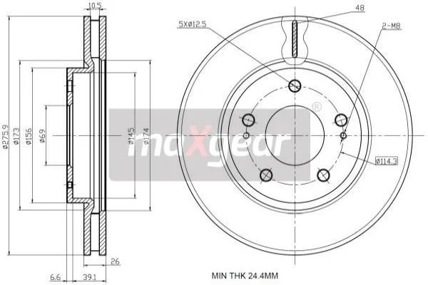 Brake Disc MAXGEAR 19-2388