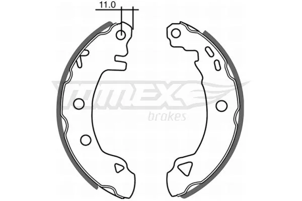 Komplet zavornih čevljev TOMEX Brakes TX 21-02