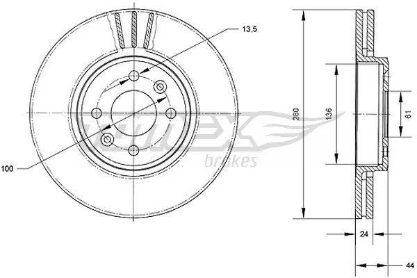 Brake Disc TOMEX Brakes TX 70-22