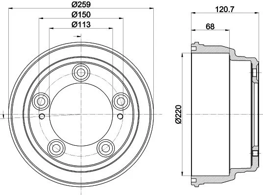 Zavorni boben HELLA PAGID 8DT 355 303-221