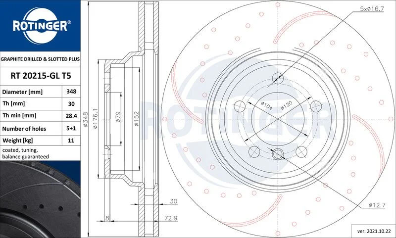 Brake Disc ROTINGER RT 20215-GL T5