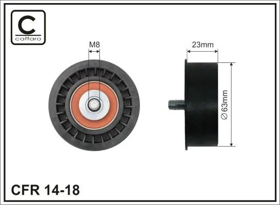 Deflection Pulley/Guide Pulley, timing belt CAFFARO 14-18
