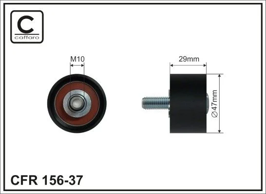 Deflection Pulley/Guide Pulley, timing belt CAFFARO 156-37
