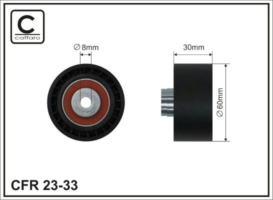 Deflection Pulley/Guide Pulley, timing belt CAFFARO 23-33