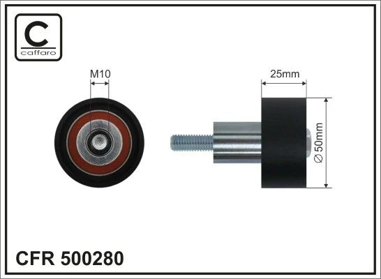 Deflection Pulley/Guide Pulley, timing belt CAFFARO 500280