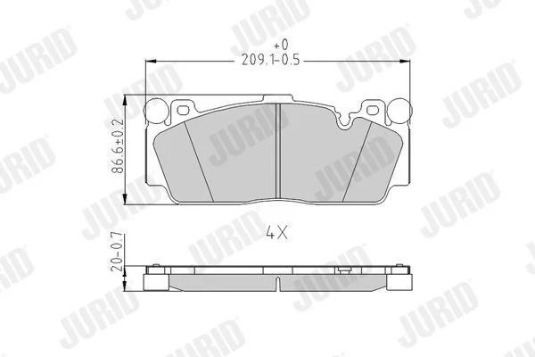 Komplet zavornih oblog, kolutna zavora JURID 573617J