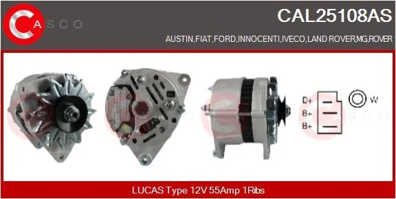 Alternator CASCO - ALTERNATORY I ROZRUSZNIKI CAL25108AS