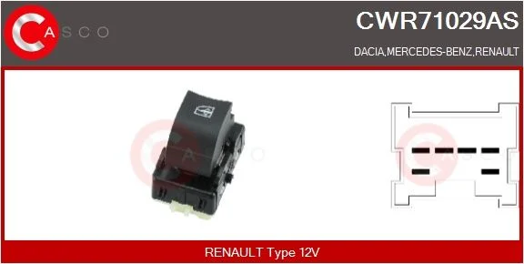 Switch, window regulator casco CWR71029AS