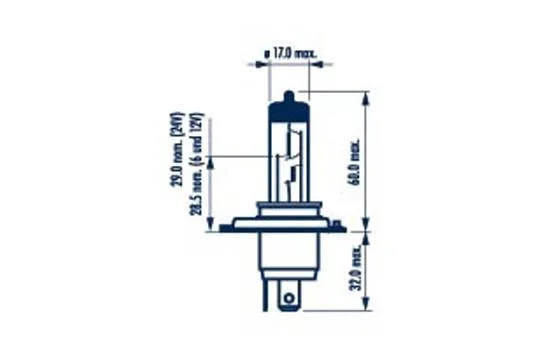 Bulb, high beam headlight NARVA 490143000