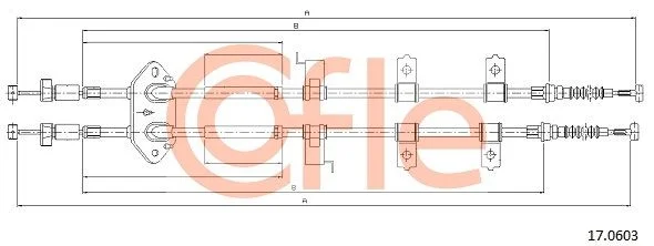 Cable Pull, parking brake COFLE 17.0603
