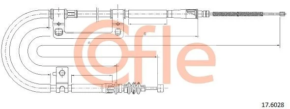 Cable Pull, parking brake COFLE 17.6028