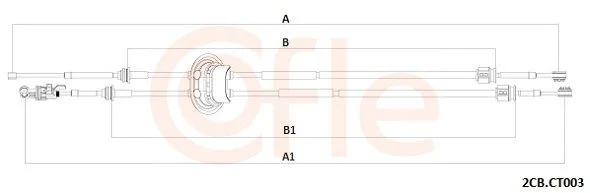Cable Pull, manual transmission COFLE 92.2CB.CT003