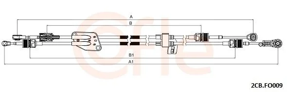 Cable Pull, manual transmission COFLE 92.2CB.FO009