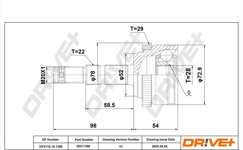 Komplet sklepov, pogonska gred Dr!ve+ DP2110.10.1386