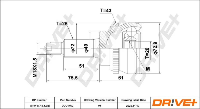 Komplet sklepov, pogonska gred Dr!ve+ DP2110.10.1460
