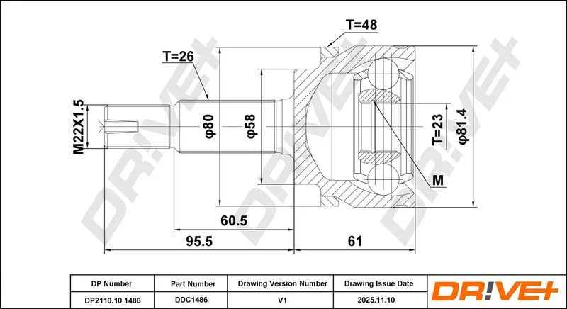 Komplet sklepov, pogonska gred Dr!ve+ DP2110.10.1486