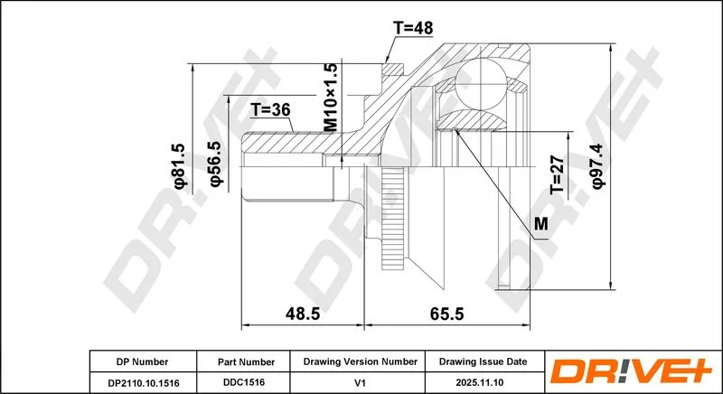 Komplet sklepov, pogonska gred Dr!ve+ DP2110.10.1516