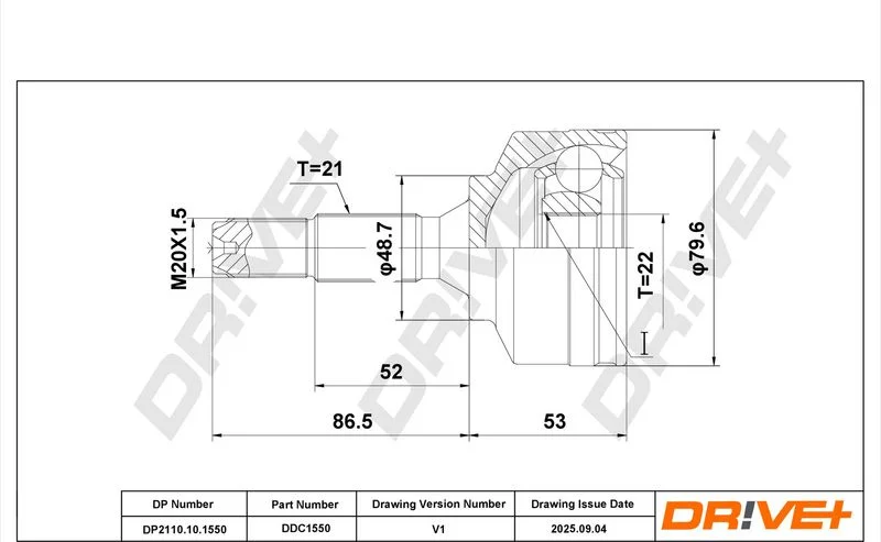 Komplet sklepov, pogonska gred Dr!ve+ DP2110.10.1550