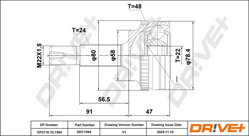 Komplet sklepov, pogonska gred Dr!ve+ DP2110.10.1594